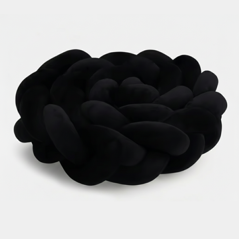 Paracolpi intrecciato nero per letto