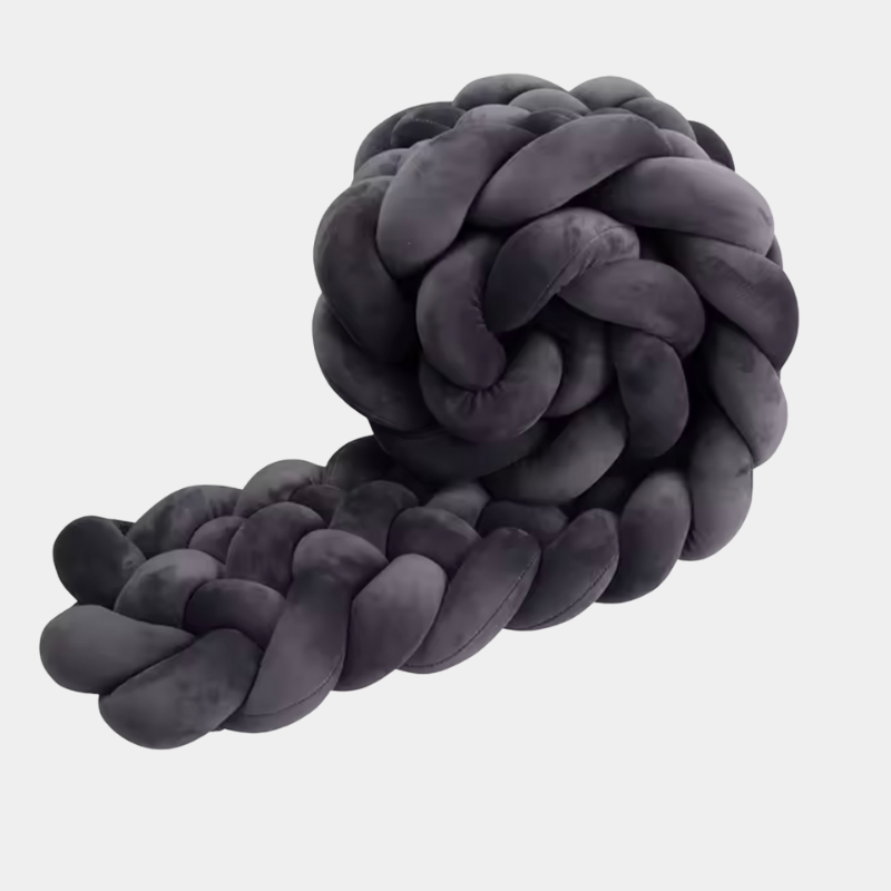Paracolpi intrecciato grigio per lettino