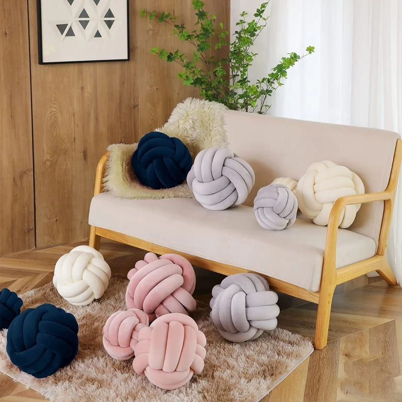 coussin tressé noeud