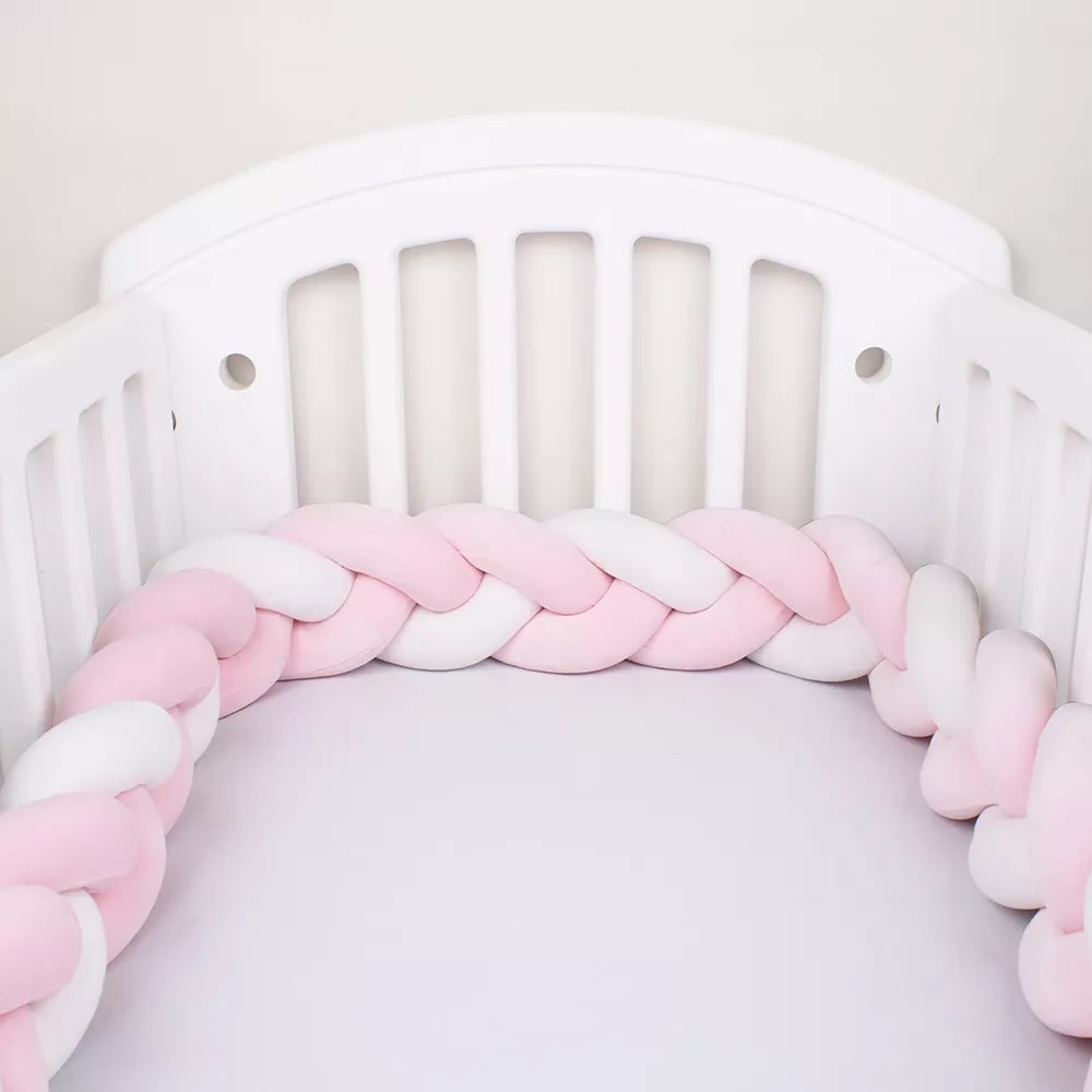 tresse de lit rose et blanc